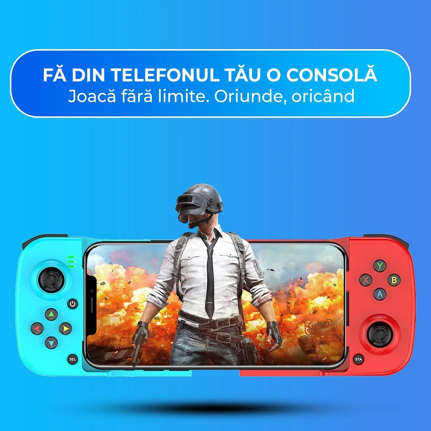 GamePad Controller Gaming pentru telefon Android, iOS, Nintendo Switch, Rosu