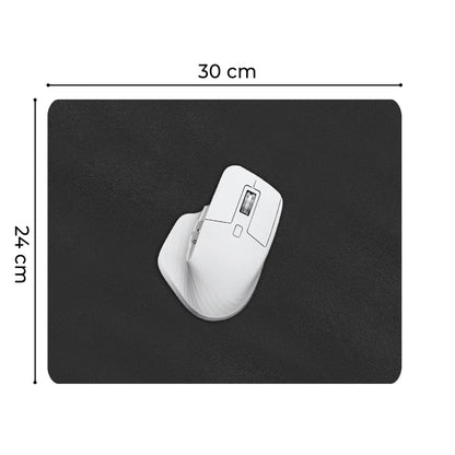 Mousepad office XXL Timebox cu doua fete din piele pu si piele intorasa, margini cusute impermeabil, pentru protectie birou, Negru/Gri antracit - 30 x 24 cm - 221.ro