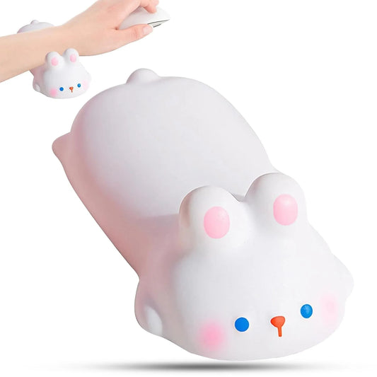 Mousepad tip suport de incheietura, moale, rezistent, comfortabil pentru tastatura, mouse, birou, 13x6 cm, Iepuras - 221.ro