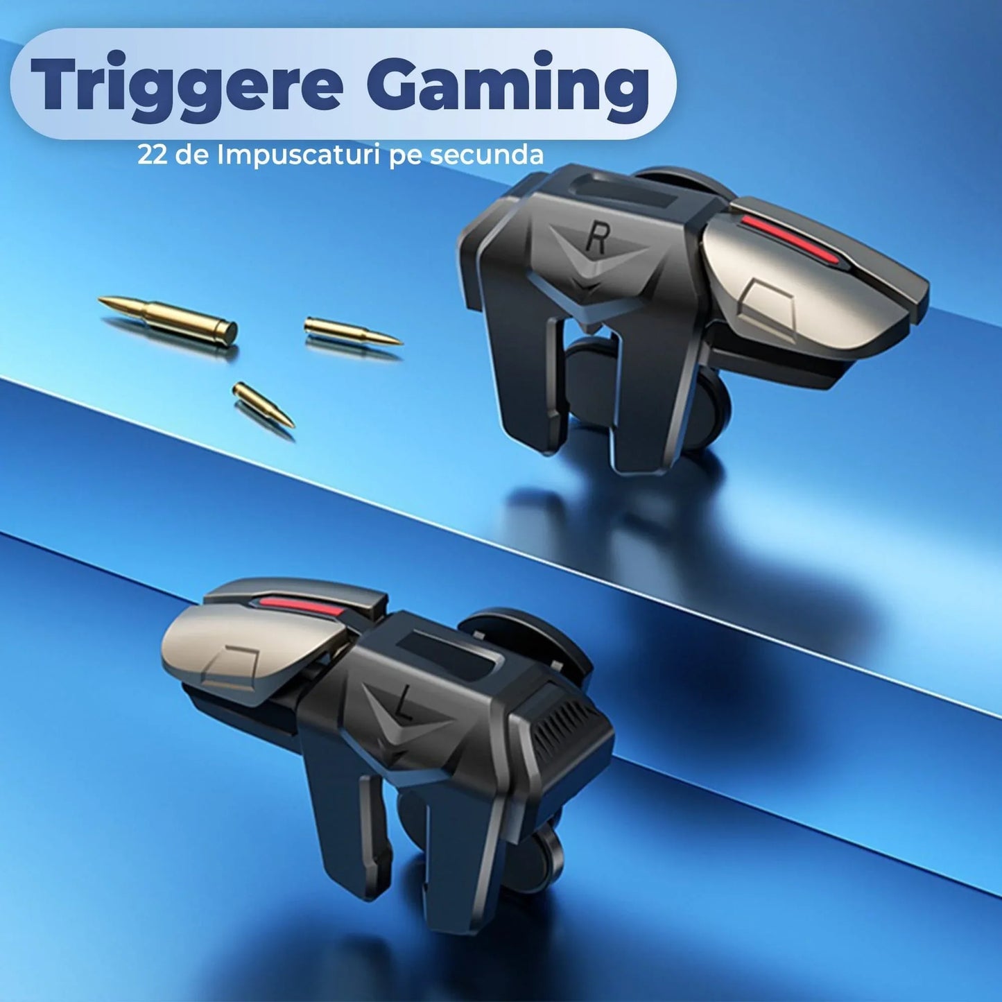 Triggere gaming pentru telefon, tableta, Fortnite, Call of duty -, Gri