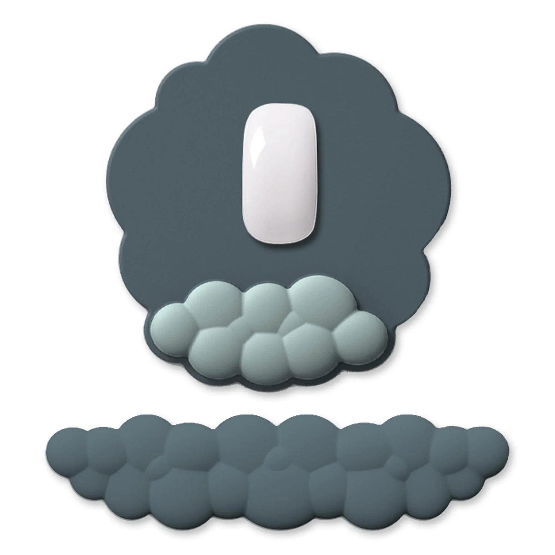 Mousepad ergonomic, spuma cu memorie pentru sustinere incheietura mana cu Wrist Rest, Baza anti-derapanta, Nor Verde inchis - 221.ro