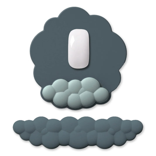 Mousepad ergonomic, spuma cu memorie pentru sustinere incheietura mana cu Wrist Rest, Baza anti-derapanta, Nor Verde inchis - 221.ro