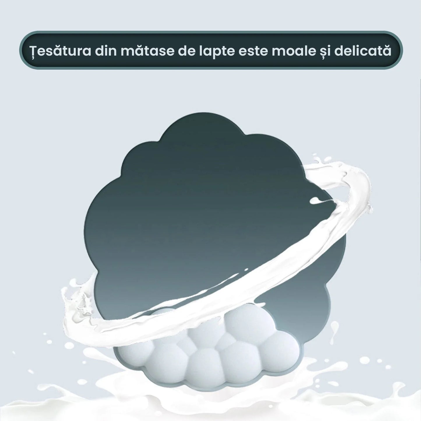 Mousepad ergonomic, spuma cu memorie pentru sustinere incheietura mana cu Wrist Rest, Baza anti-derapanta, Nor Verde inchis - 221.ro