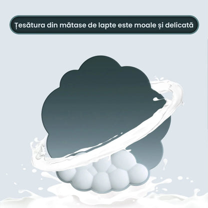 Mousepad ergonomic, spuma cu memorie pentru sustinere incheietura mana cu Wrist Rest, Baza anti-derapanta, Nor Verde inchis - 221.ro