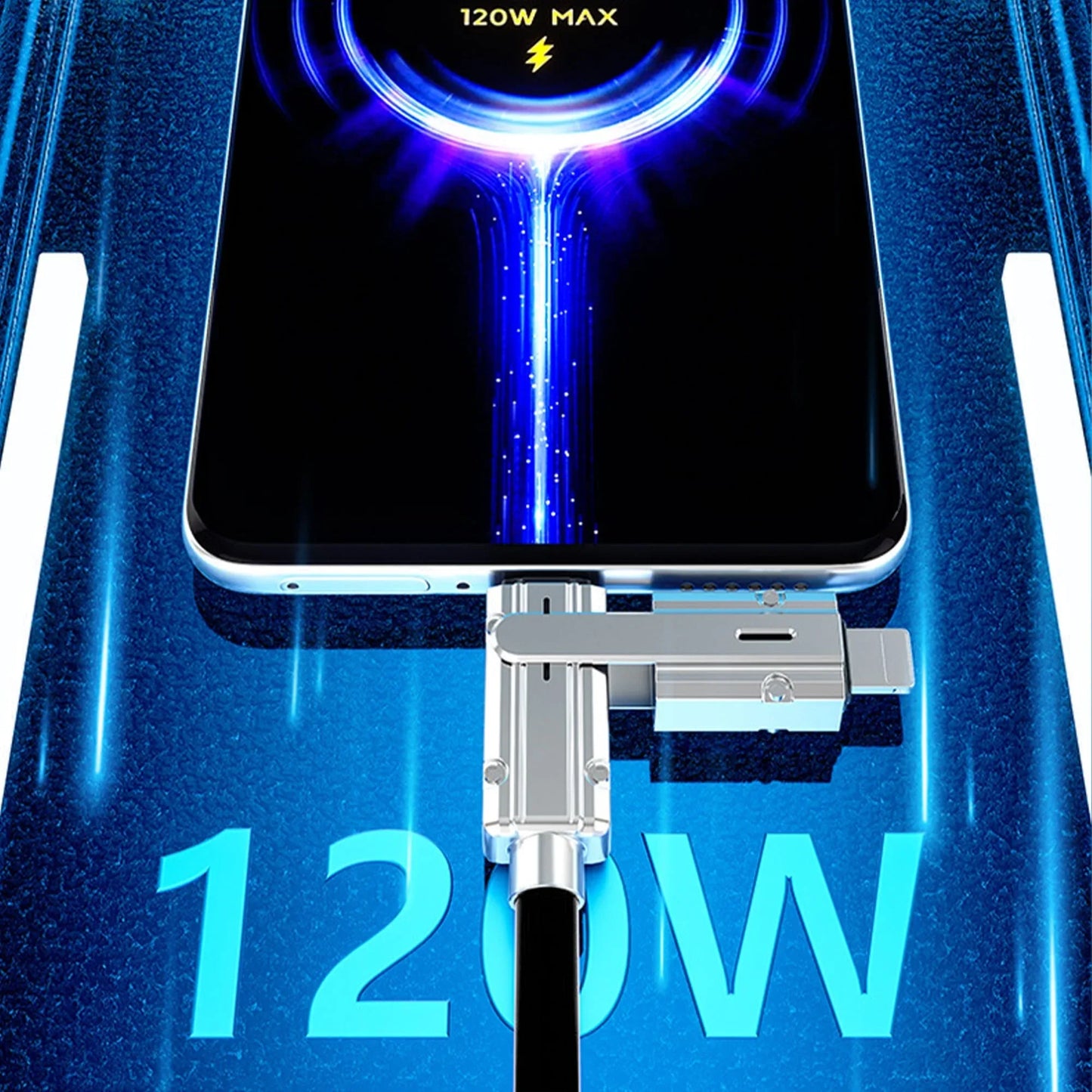 Cablu Date si Incarcare Rapida Timebox, 4 in 1, 120W, 2m, QC 3, USB, Negru