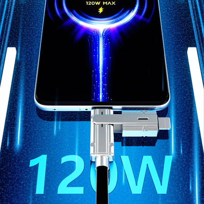 Cablu Date si Incarcare Rapida Timebox, 4 in 1, 120W, 2m, QC 3, USB, Negru