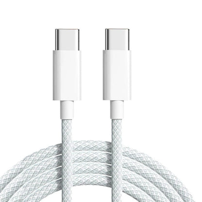 Cablu Date si Incarcare Rapida Timebox, Type-C la USB-C, 66W, 1m, QC 3, Alb