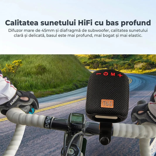 Boxa portabila cu suport fix, Bluetooth, 500mAh, Waterproof IPX5, Negru