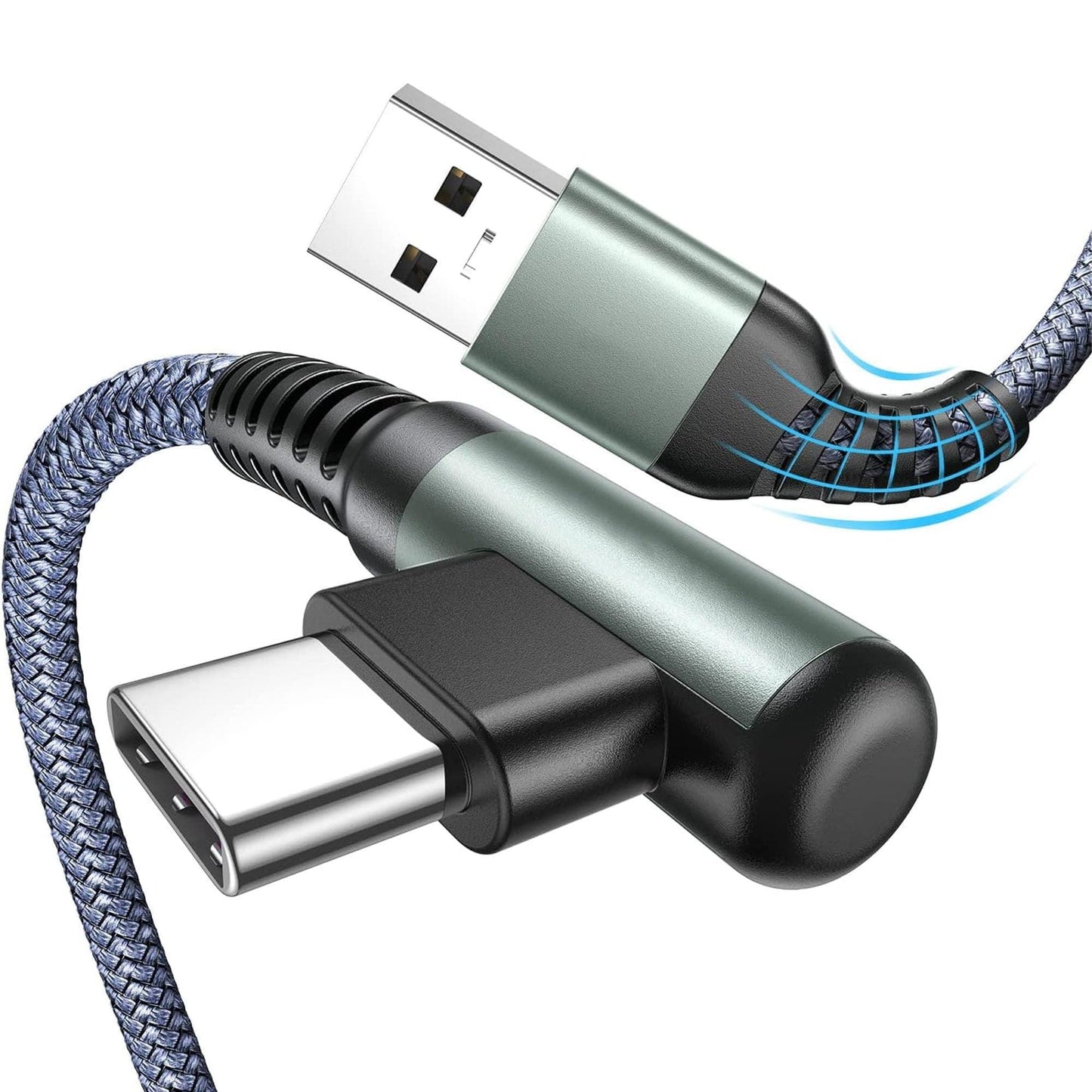 Cablu Date si Incarcare Rapida Timebox, USB la Type-C, 2m, QC 3, Negru