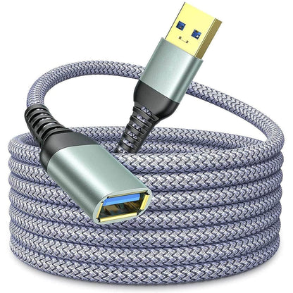 Cablu Extender Timebox, USB-mama la USB-tata 3, Placat cu aur, Gri