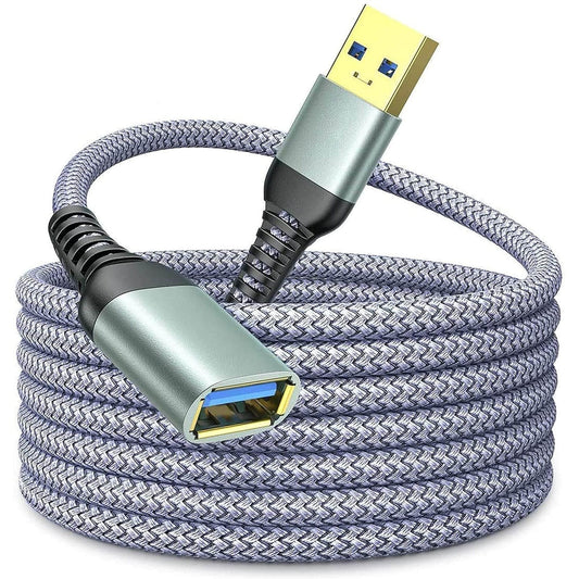 Cablu Extender Timebox, USB-mama la USB-tata 3, Placat cu aur, Gri