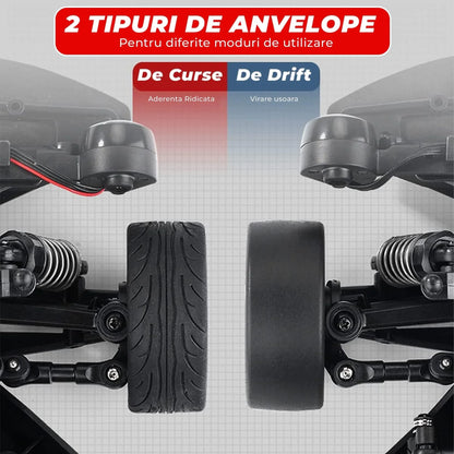 Masina cu telecomanda RC Timebox, 38km/h, 1:16, 4WD, Drift car, Albastru
