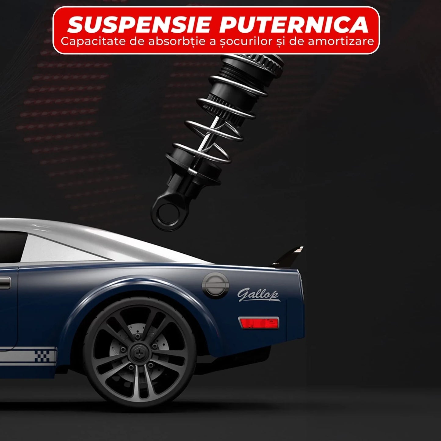 Masina cu telecomanda RC Timebox, 38km/h, 1:16, 4WD, Drift car, Albastru