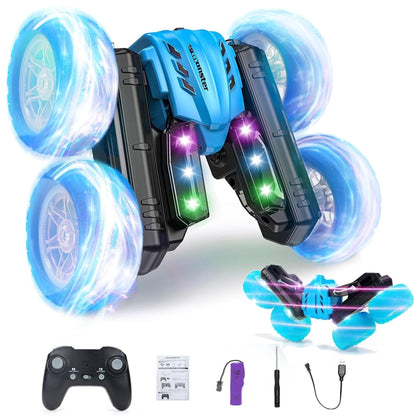 Masina cu telecomanda cu Rotire 360°, Timebox, 4WD, Off-road, lumini LED, Albastru