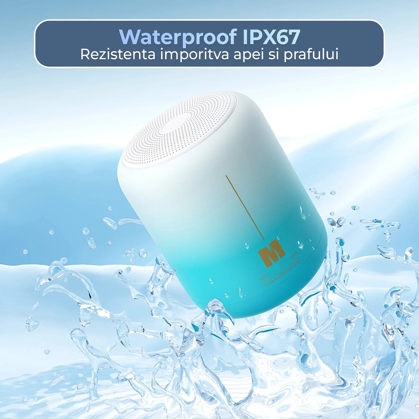 Boxa portabila cu lumini RGB, Bluetooth, Sunet surround 360, 1200mah, Negru