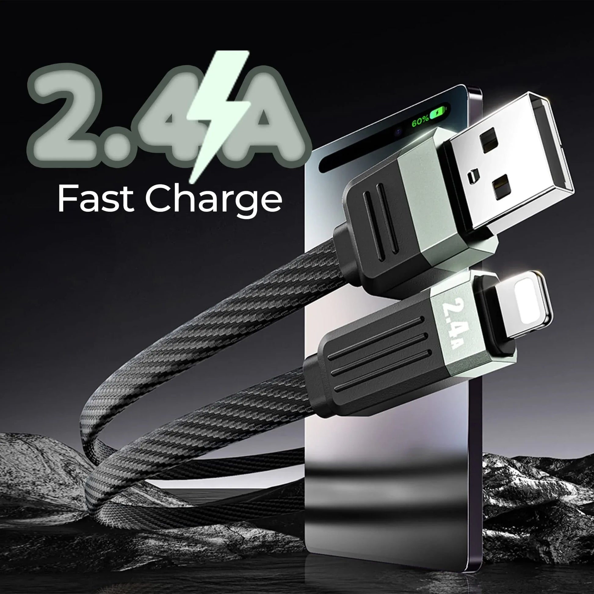 Cablu de Incarcare si Transfer de Date, Timebox, Fast Charge 27W, 480Mbps, 1m, USB la Lightning, Compatibil iPhone, Macbook, AirPods, Negru - 221.ro