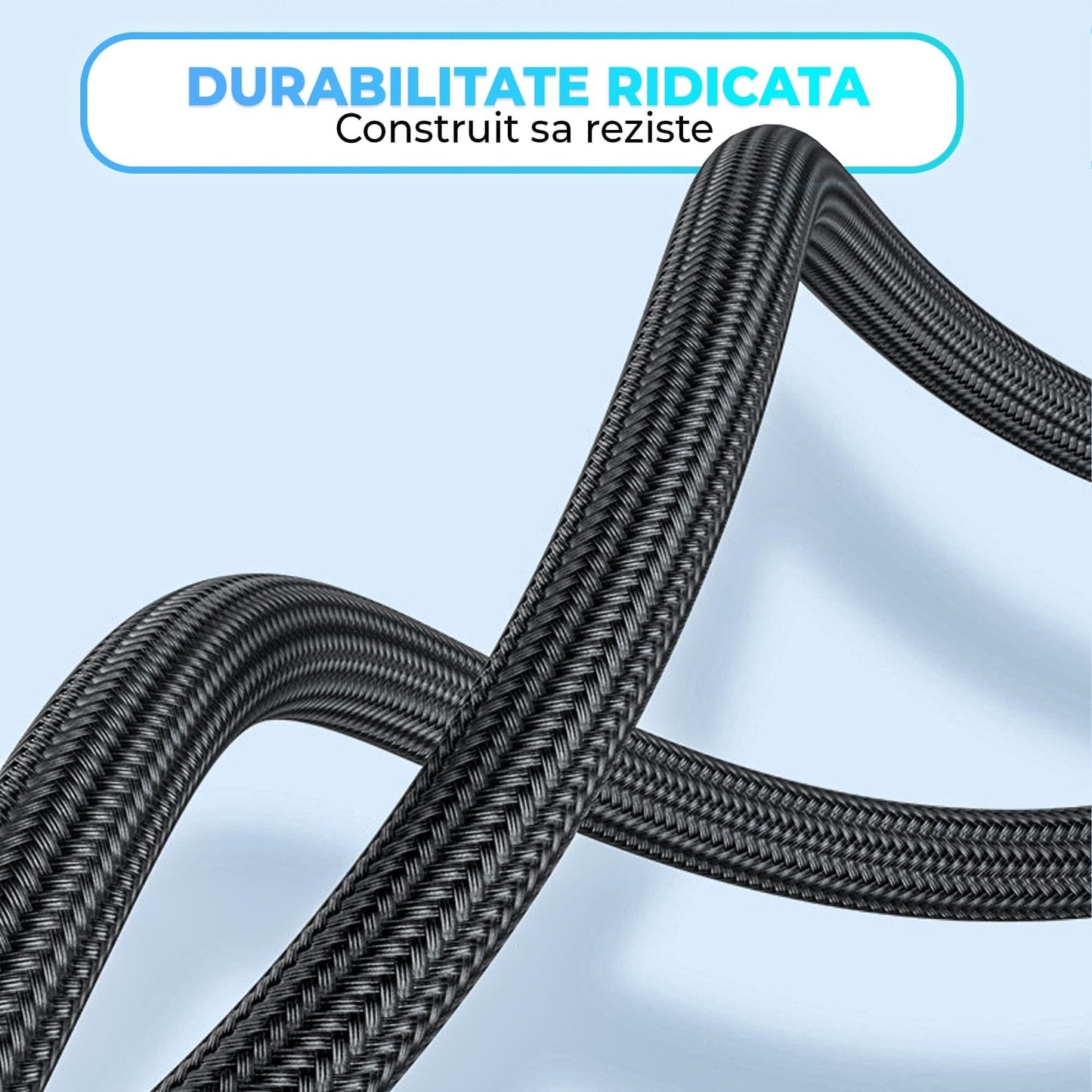 Cablu de date si incarcare Rapida Timebox, 3 in 1, 2m, Rotire 540 grade, Negru