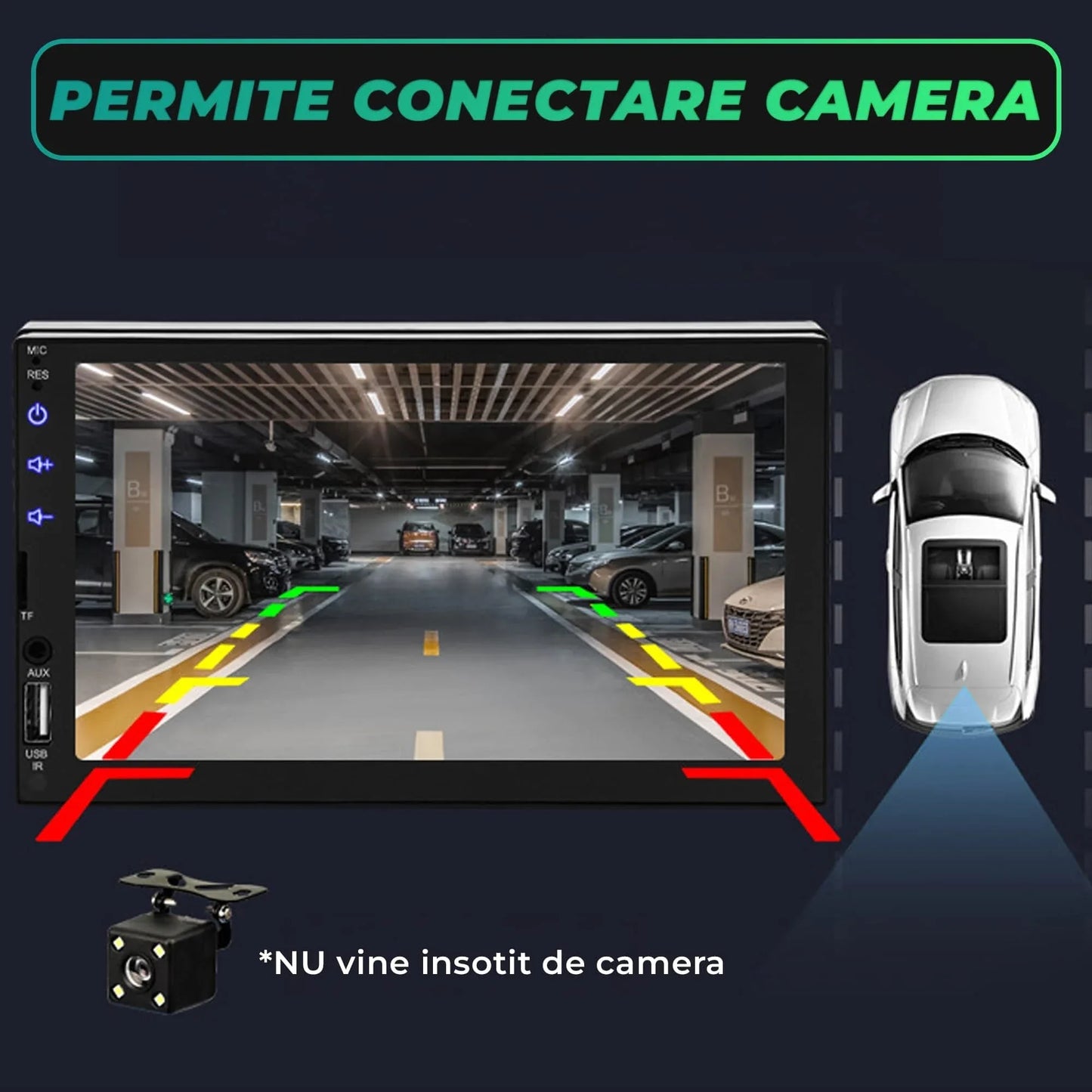 Navigatie Auto Timebox, Wireless, 2 x USB, Aux, Ecran HD Touch 7", MirrorLink