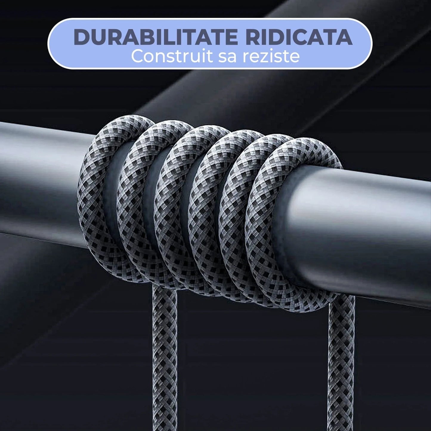 Cablu de Incarcare 3 in 1, Timebox, Fast Charge 100W, 1,5m, USB-C la Type-C, Lightning, MicroUSB, Negru - 221.ro