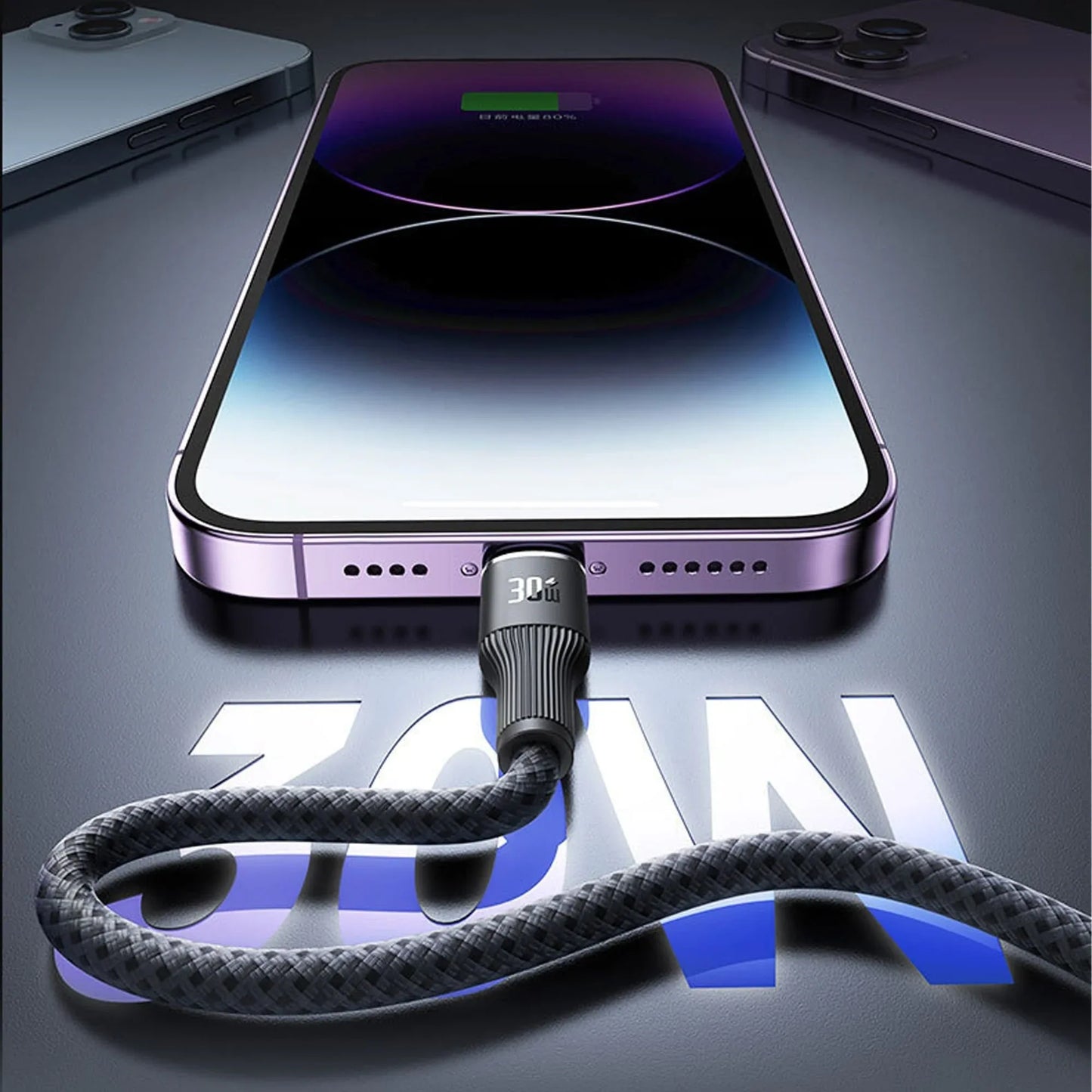 Cablu de Incarcare 3 in 1, Timebox, Fast Charge 100W, 1,5m, USB-C la Type-C, Lightning, MicroUSB, Negru - 221.ro