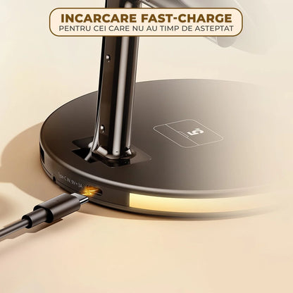 Incarcator Wireless 4 in 1 Timebox, 5W, multifunctional, Fast Charge 22, Samsung