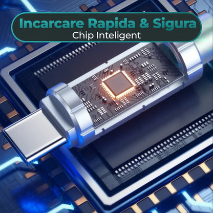 Cablu de Incarcare si Transfer de Date 100W, Timebox, Fast Charge, 480Mbps, 1m, USB-C la Type-C, Turcoaz - 221.ro