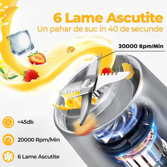 Mini blender electric Timebox, compact, multifunctional, Negru