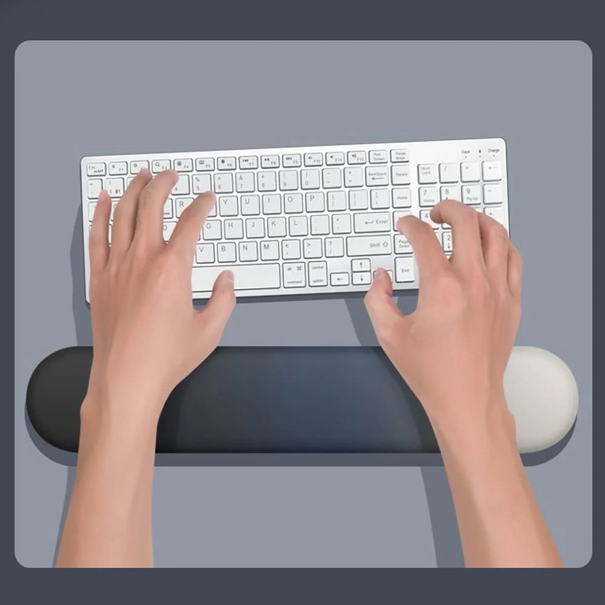 Mousepad ergonomic cu Spuma cu Memorie pentru sustinere incheietura mana cu Wrist Rest pentru mouse si tastatura, baza anti-derapanta, Negru - 221.ro