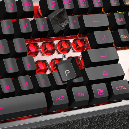 Kit Tastatura, Mouse Gaming RGB, 104 taste, cu fir, 7 culori si moduri de iluminare, Design Ergonomic, Baza metalica, Negru - 221.ro