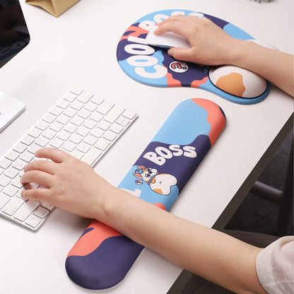 Mousepad ergonomic, spuma cu memorie pentru sustinere incheietura mana cu Wrist Rest mouse, Baza anti-derapanta, Stil Catel Bulldog - 221.ro