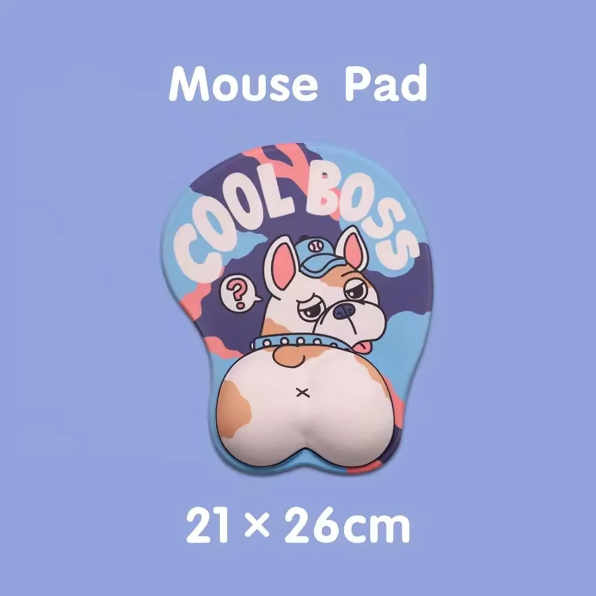 Mousepad ergonomic, spuma cu memorie pentru sustinere incheietura mana cu Wrist Rest mouse, Baza anti-derapanta, Stil Catel Bulldog - 221.ro