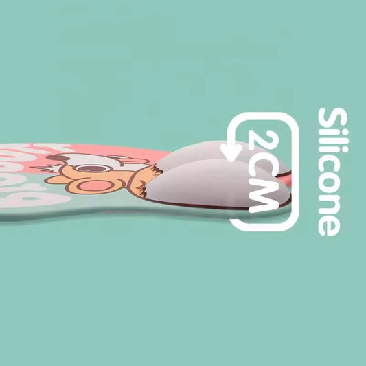 Mousepad ergonomic, spuma cu memorie pentru sustinere incheietura mana cu Wrist Rest mouse, Baza anti-derapanta, Stil Catel Bulldog - 221.ro