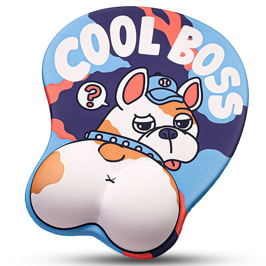 Mousepad ergonomic, spuma cu memorie pentru sustinere incheietura mana cu Wrist Rest mouse, Baza anti-derapanta, Stil Catel Bulldog - 221.ro