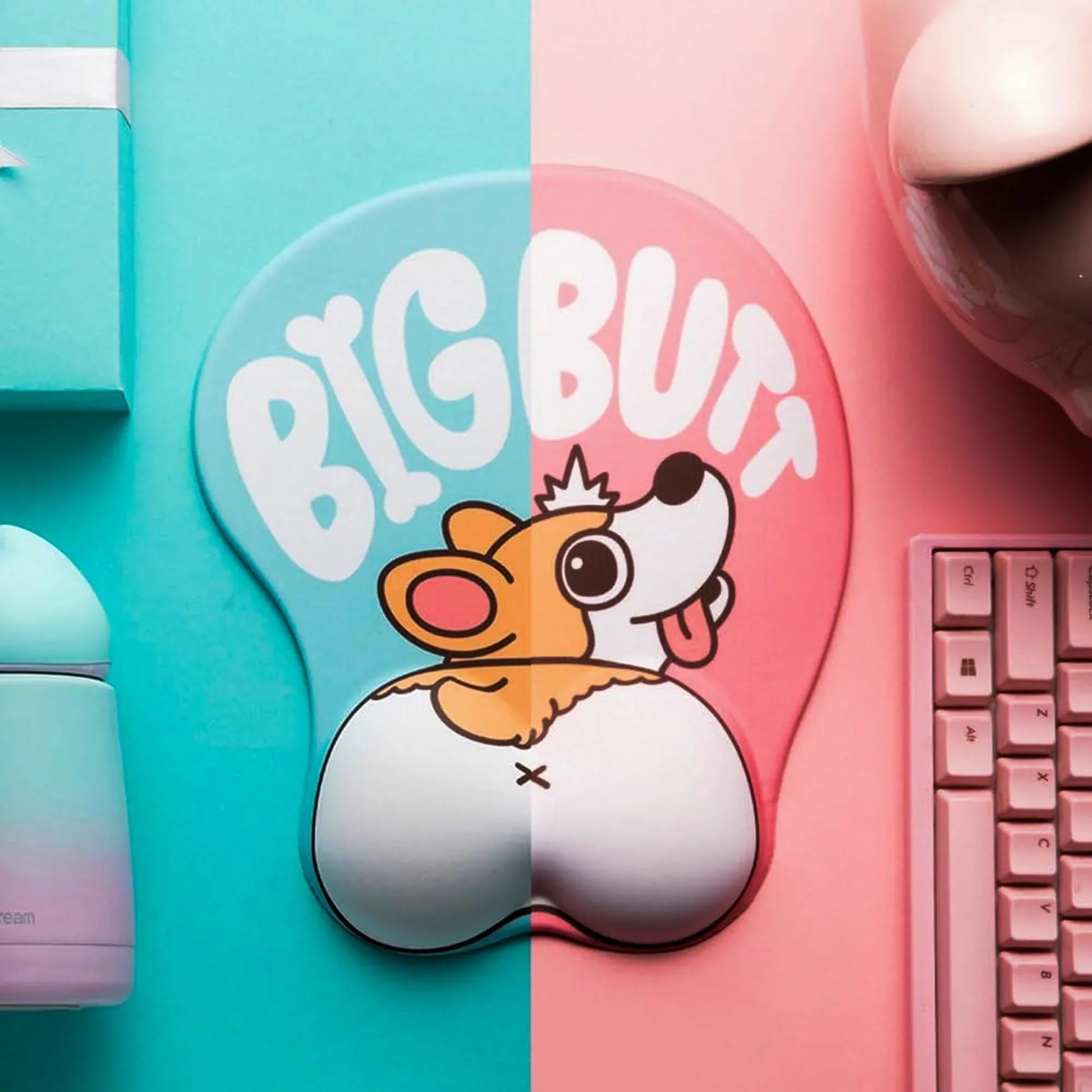 Mousepad ergonomic, spuma cu memorie pentru sustinere incheietura mana cu Wrist Rest mouse, Baza anti-derapanta, Stil Catel Corgi - 221.ro