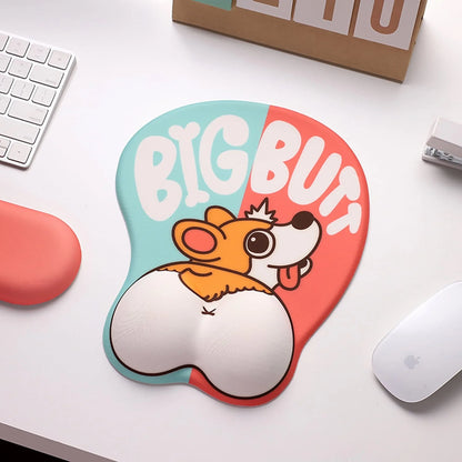 Mousepad ergonomic, spuma cu memorie pentru sustinere incheietura mana cu Wrist Rest mouse, Baza anti-derapanta, Stil Catel Corgi - 221.ro