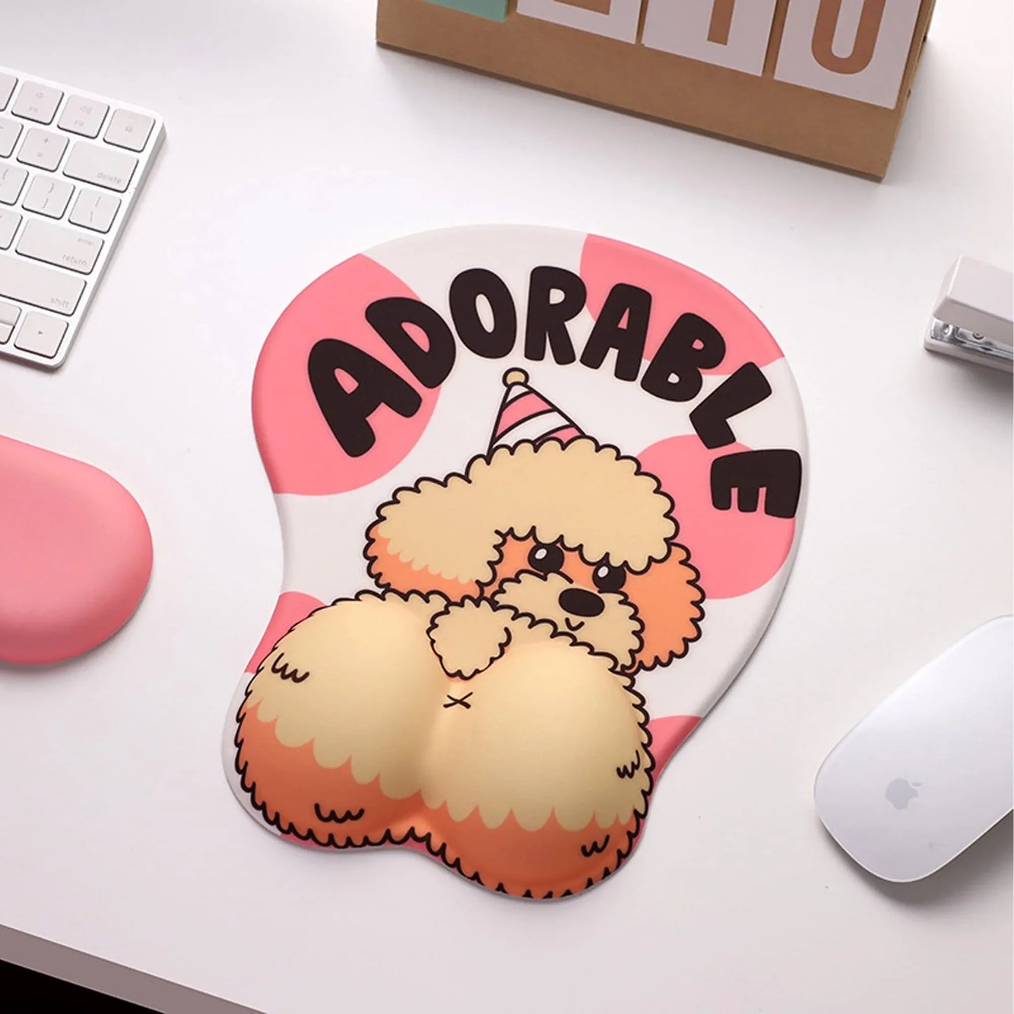 Mousepad ergonomic, spuma cu memorie pentru sustinere incheietura mana cu Wrist Rest mouse, Baza anti-derapanta, Stil Catel Puppy - 221.ro