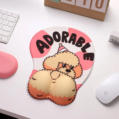 Mousepad ergonomic, spuma cu memorie pentru sustinere incheietura mana cu Wrist Rest mouse, Baza anti-derapanta, Stil Catel Puppy - 221.ro