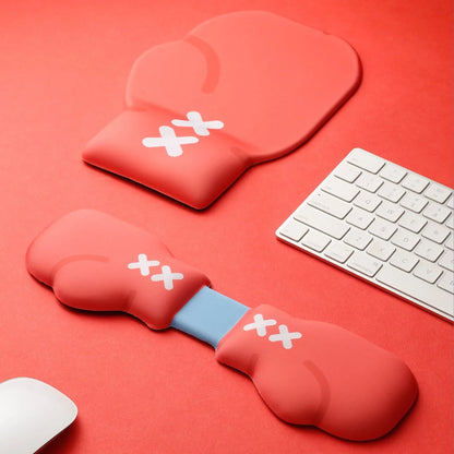 Mousepad ergonomic, spuma cu memorie pentru sustinere incheietura mana cu Wrist Rest pentru tastatura si mouse, Baza anti-derapanta, Stil manusi box - 221.ro