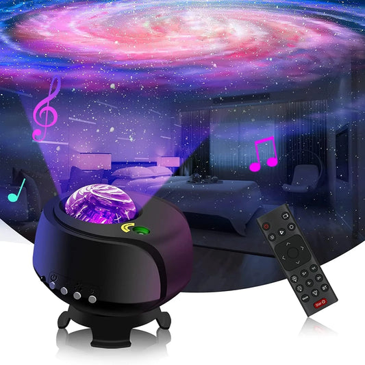 Lampa de veghe tip proiector stele Timebox, galaxii pentru camera, Negru