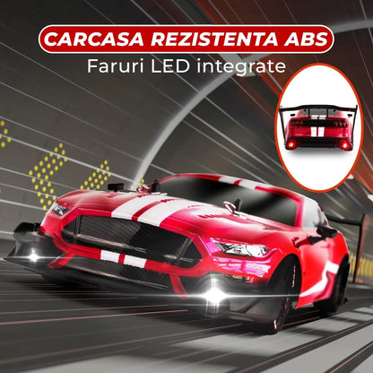 Masina cu telecomanda RC Timebox, 30km/h, 1:16, 4x4, Drift car, lumini LED, Rosu