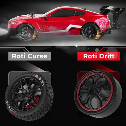 Masina cu telecomanda RC Timebox, 30km/h, 1:16, 4x4, Drift car, lumini LED, Rosu