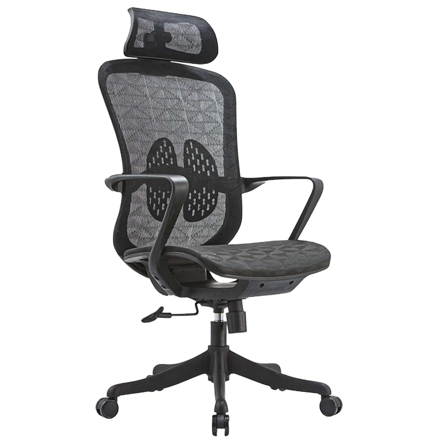 Scaun ergonomic Timebox, Plasa Mesh, Profil Lombar Flexibil, pana la 135°, Reglare Tetiera, Inaltime Reglabila, Negru - 221.ro