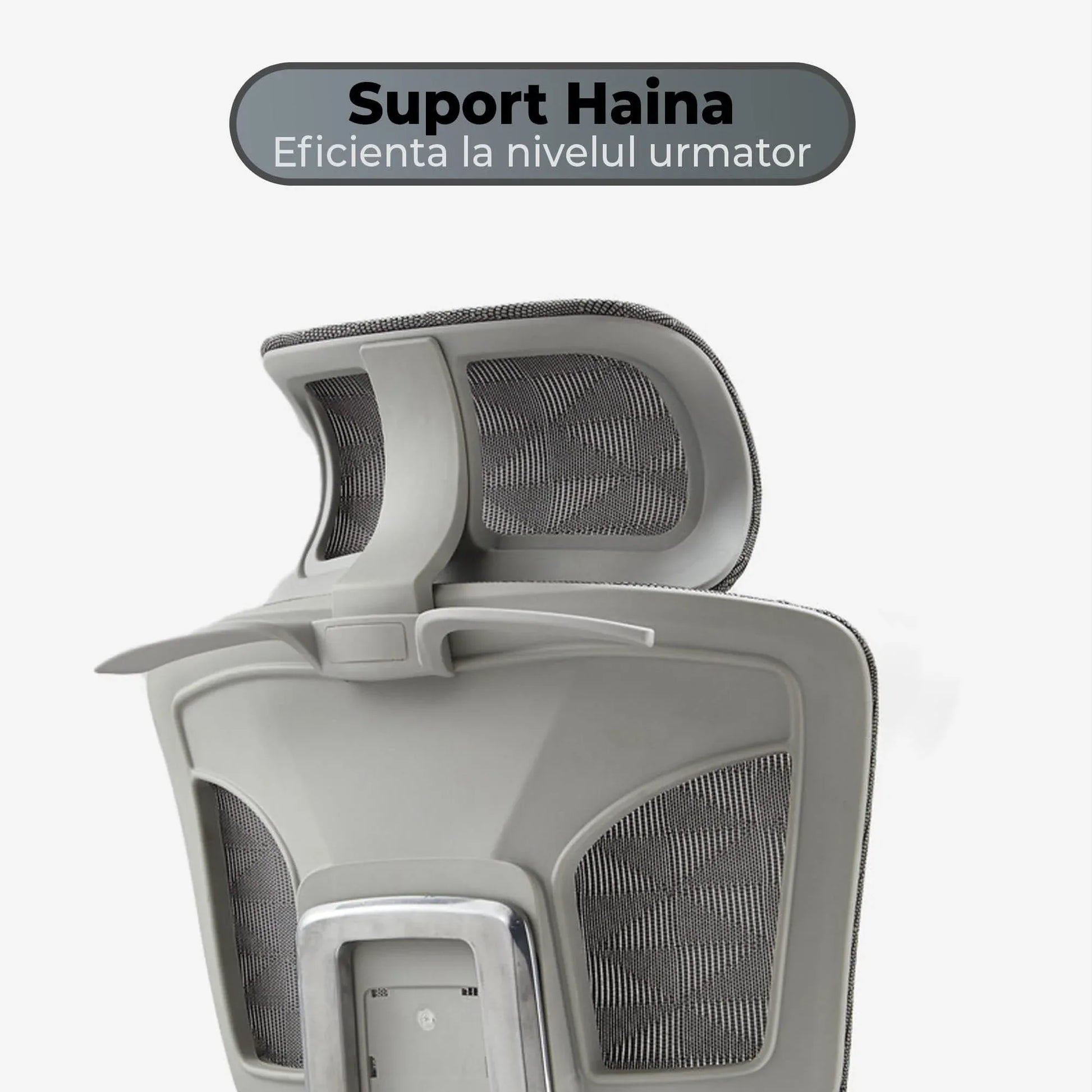 Scaun ergonomic Timebox, Reglare inaltime spatar in 6 pozitii 150°, Cotiere 5D, Plasa Mesh, Profil lombar flexibil, Spatar si Baza din aluminiu durabil, pana la 150 kg, Gri - 221.ro
