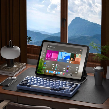 Tastatura Mecanica Gaming Timebox TKL, 75%, iluminare RGB, 83 taste, Control Rotativ Volum, cu cablu Type-C, Blue Switch, Hot-Swap, Portabila, Albastru - 221.ro