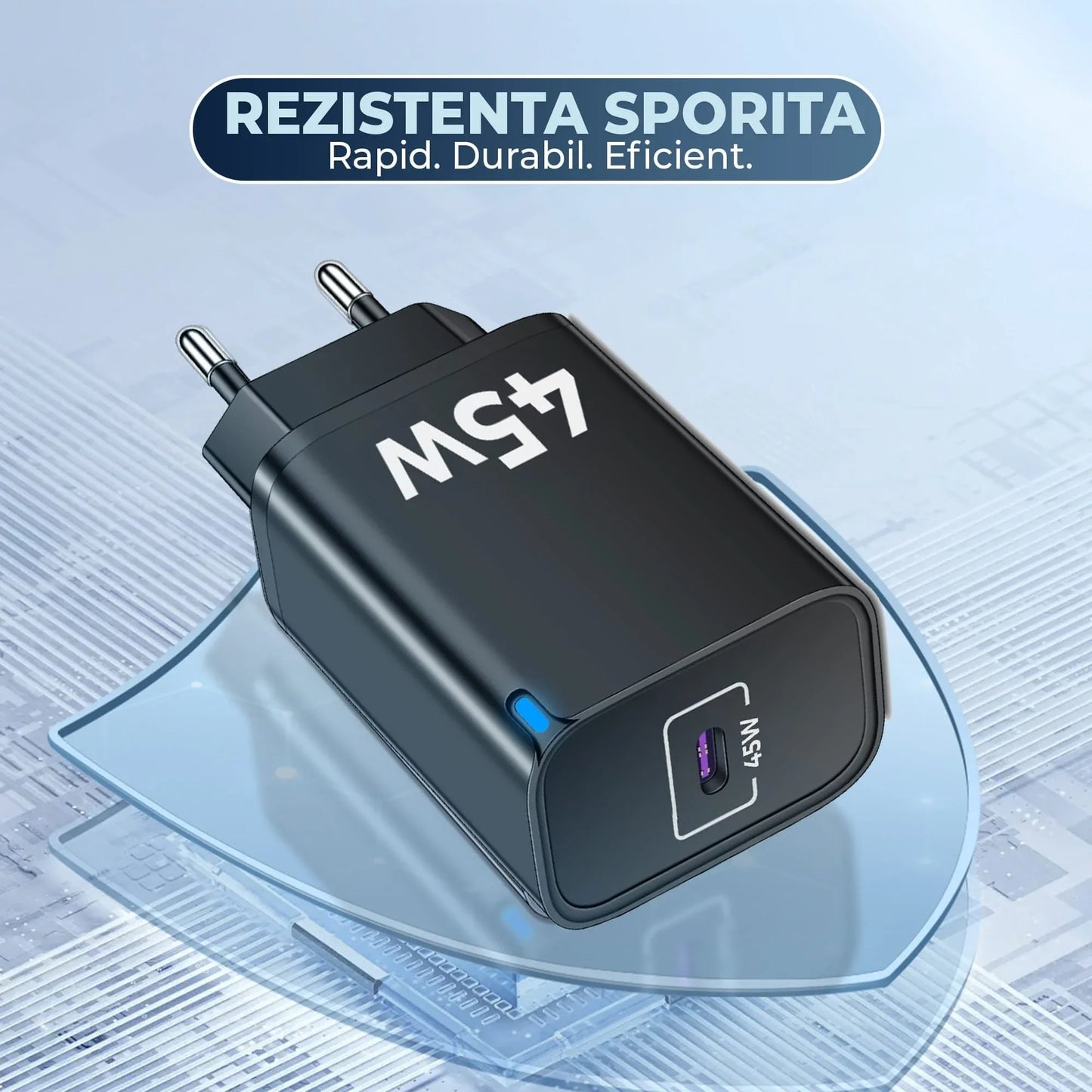 Incarcator Retea Timebox, 45W, 1 x Type-C, Negru