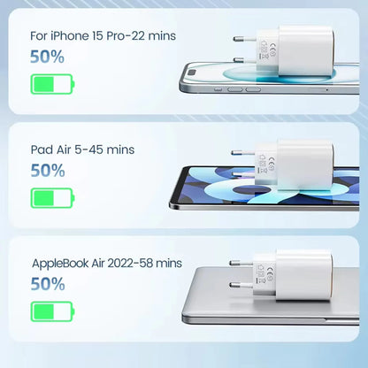 Incarcator Retea Timebox, 2 Porturi, 33W, 1 x Type-C, 1 x USB, Alb