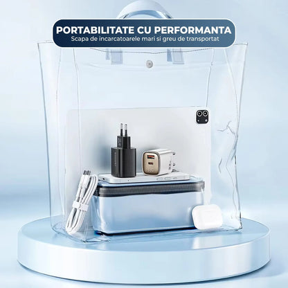 Incarcator Retea Timebox, 2 Porturi, 33W, 1 x Type-C, 1 x USB, Alb