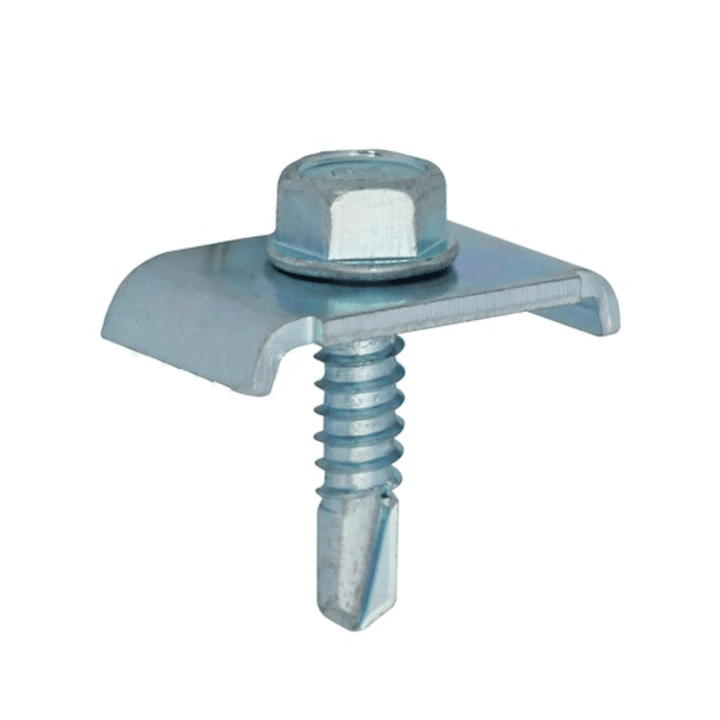 Set 50bucati clema pentru fixare gard 20x30mm cu surub autoforant 6.3x25, zincat / 174.50.50