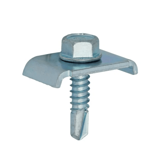 Set 50bucati clema pentru fixare gard 20x30mm cu surub autoforant 6.3x25, zincat / 174.50.50