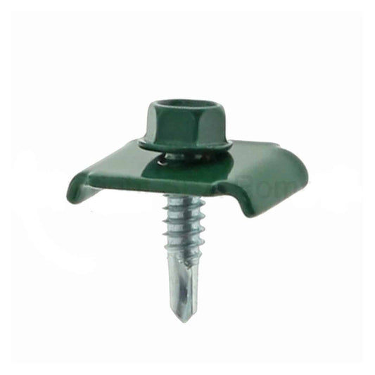 Set 50bucati clema pentru fixare gard 20x30mm cu surub autoforant 6.3x25 / 174.50.60